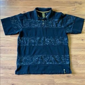 Men’s black Southpole polo shirt.